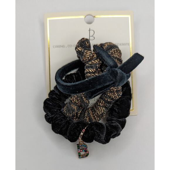 Letter B Charm Hair Tie Scrunchie Set - Picture 4 of 5
